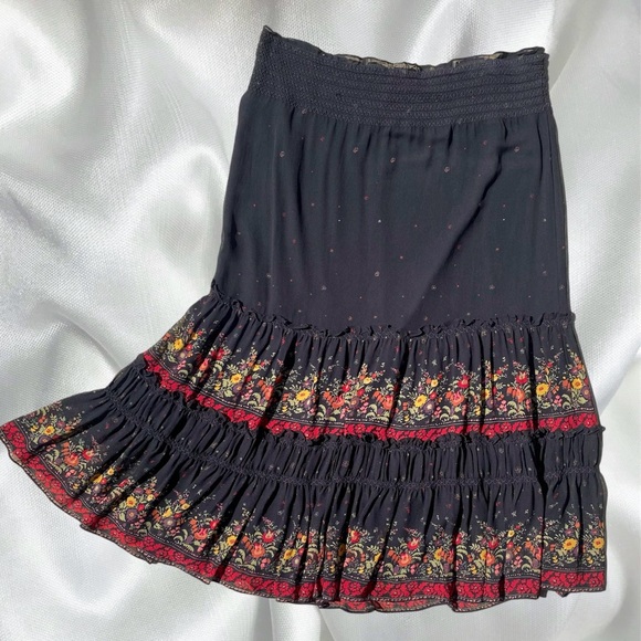 Grunge fairy silk chiffon tiered ruffle maxi skirt - Picture 5 of 5